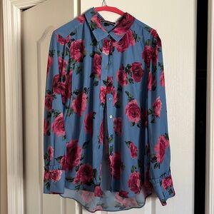 Floral Blue Blouse